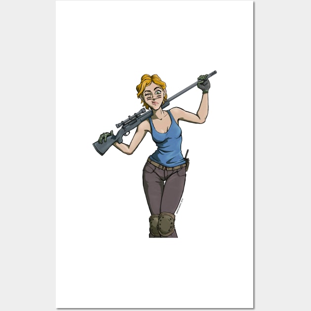 Sniper Girl Wall Art by noturnastudios